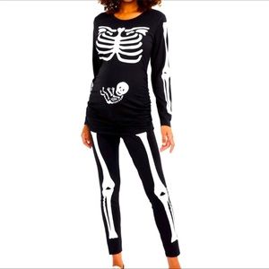 Motherhood Maternity Skeleton Costume Leggings